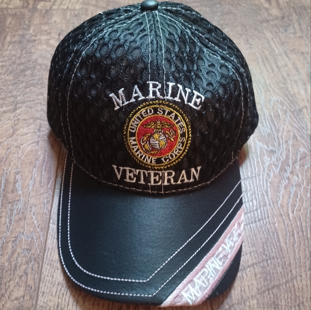 Marine Veteran Black Cap